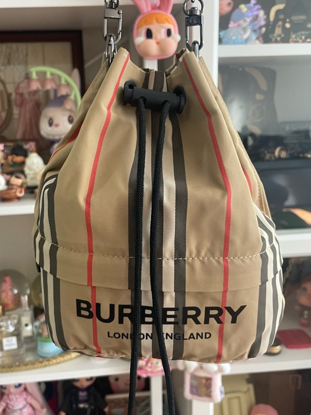 Burberry Vintage Check Drawstring Bucket Bag + Handle & Insert Mini Crossbody - Picture 15 of 17